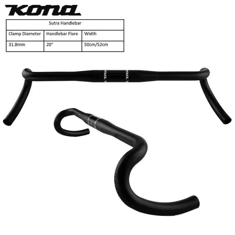 Kona Spares Handlebars CMPHBSUT50 LTD Drop Bar 50cm x 31.8mm Mount Green Cycles