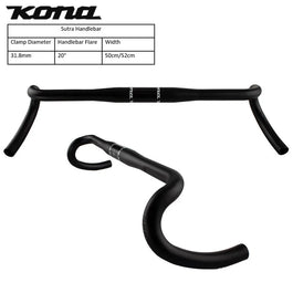 Kona Spares - Handlebars - CMPHBSUT50 - Adventure Drop Bar Black 50cm