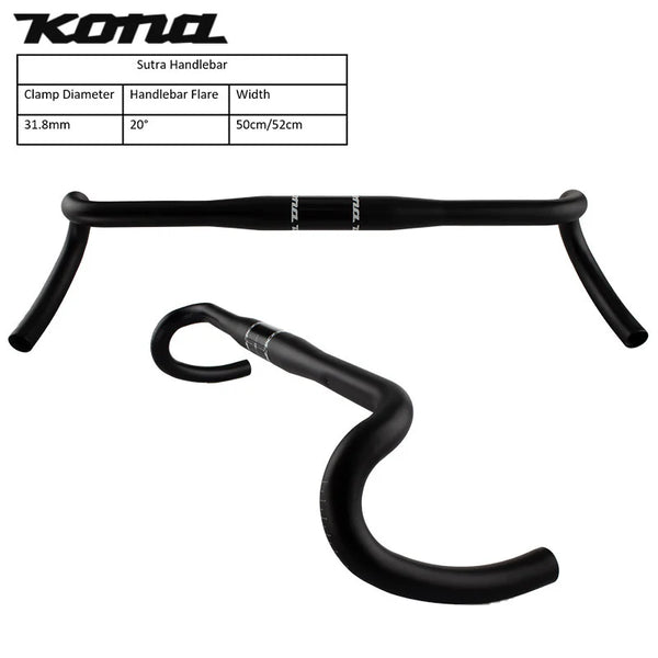 Kona Spares Handlebars CMPHBSUT50 Adventure Drop Bar Black 50cm