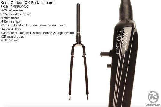 Kona Spares FORK CARBON JAKE THE SNAKE V BRAKE ONLY Mount Green Cycles